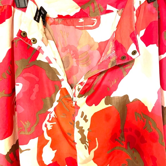 💝 New York & Company Orange Floral Skirt, Size 8 - Picture 4 of 5